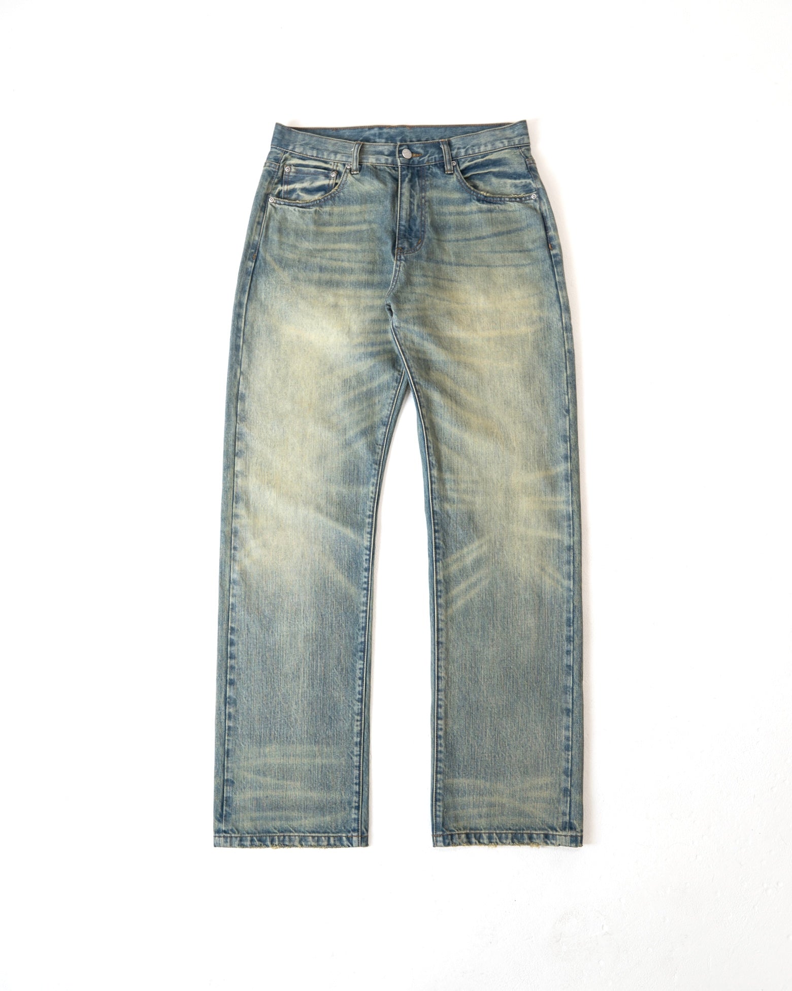 "Bruce Type" Straight-Leg Washed Denim