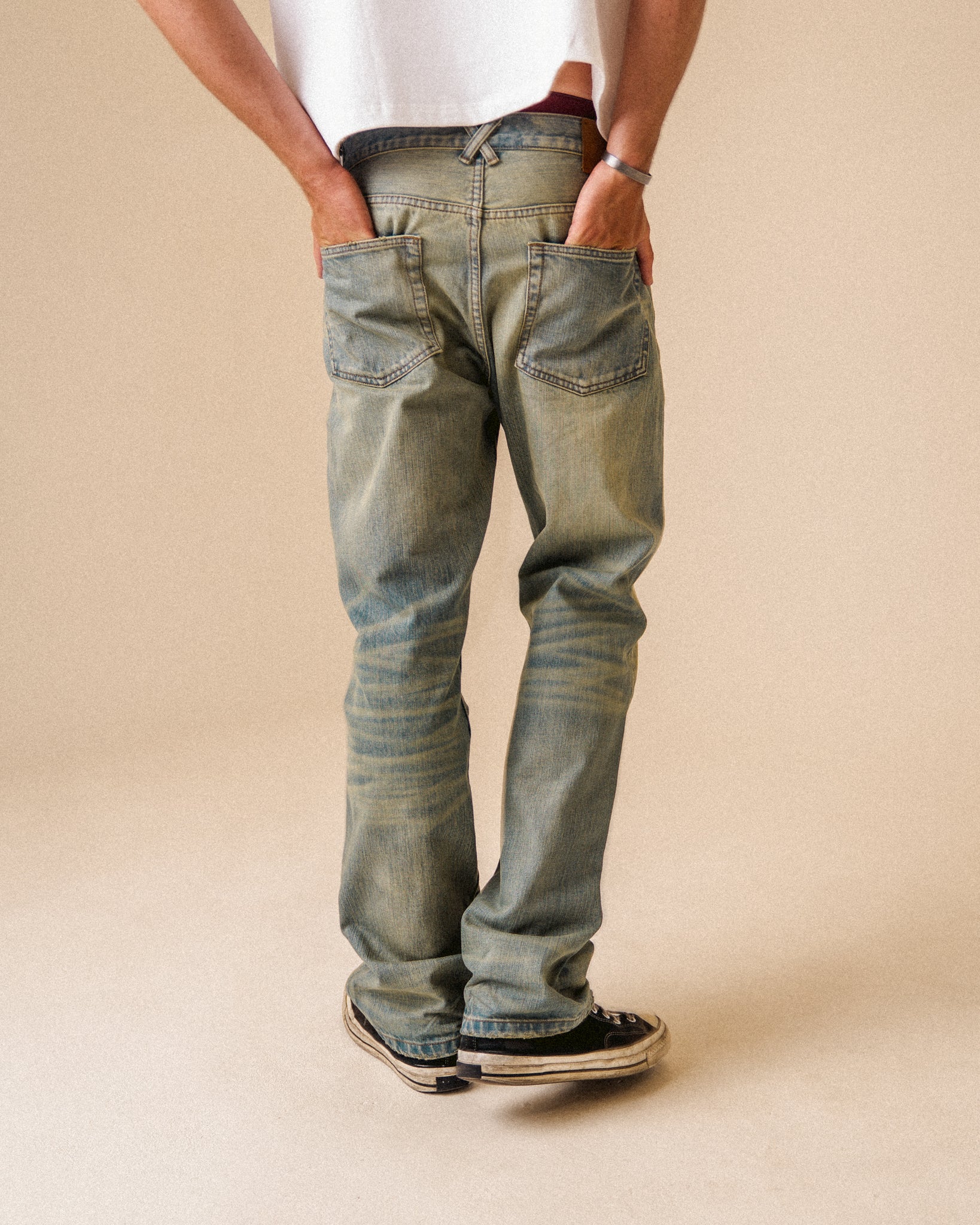 "Bruce Type" Straight-Leg Washed Denim