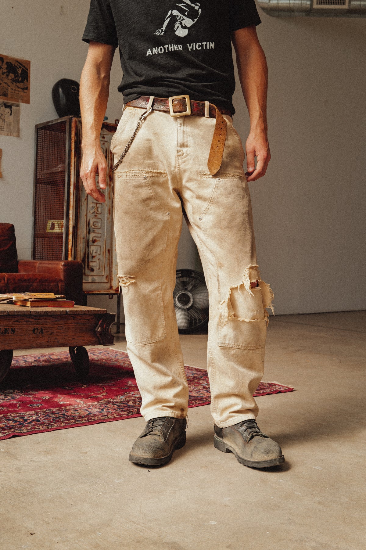 Shop-Repaired Double Knees(white)
