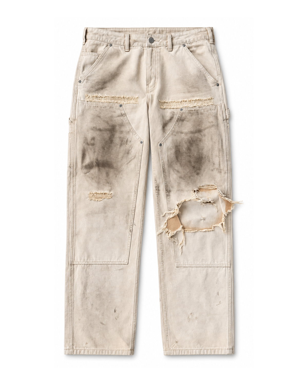 Shop-Repaired Double Knees(white)