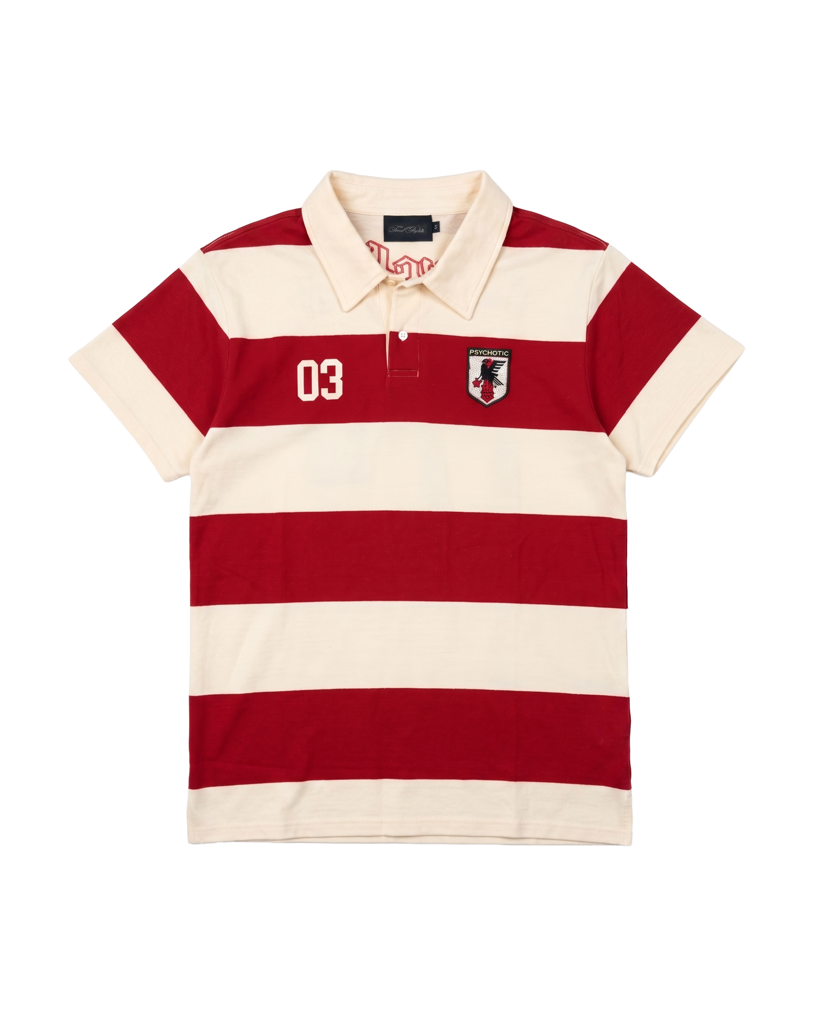 STRIPED JERSEY POLO (RED)
