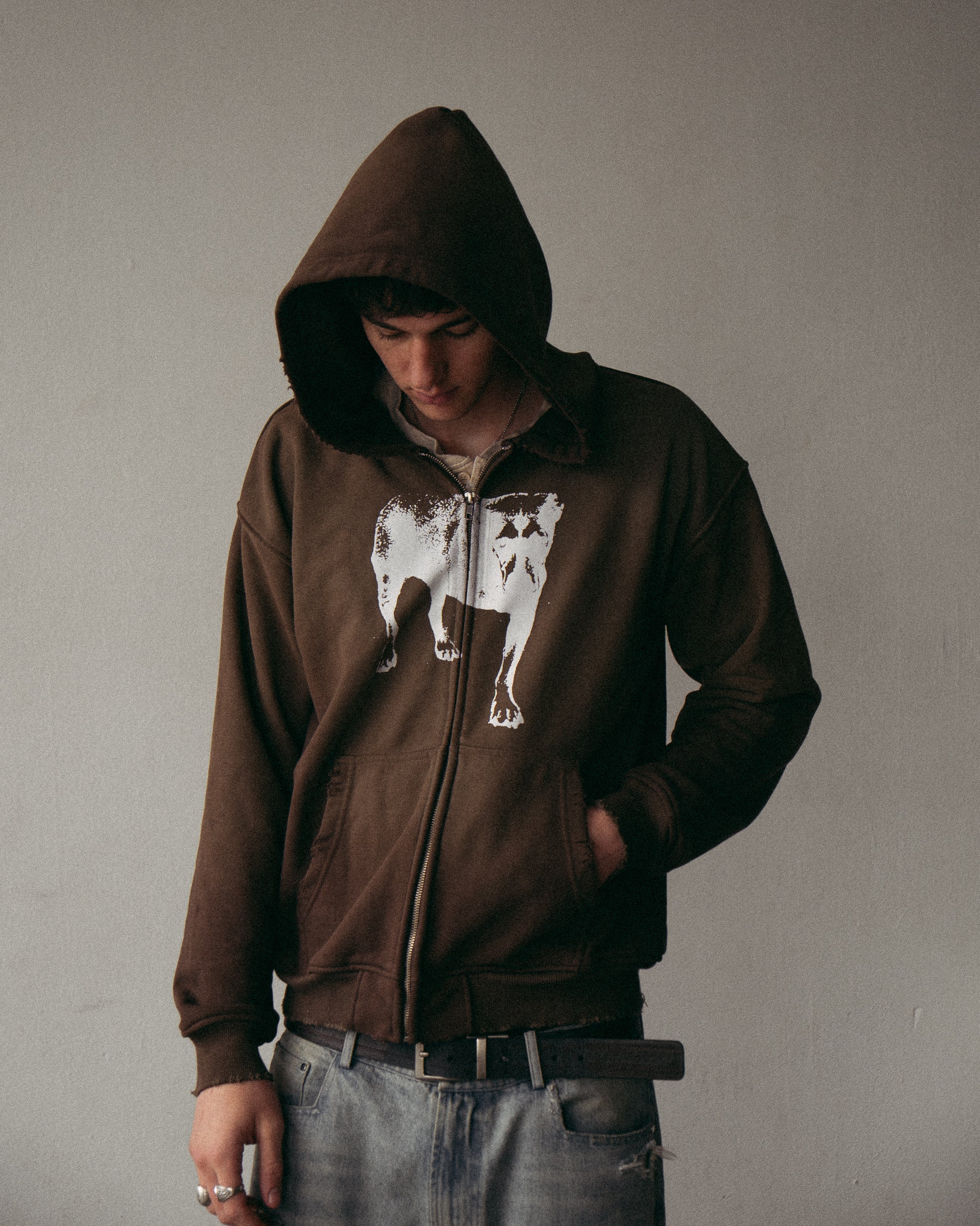 "TRIPOD" zip hoodie