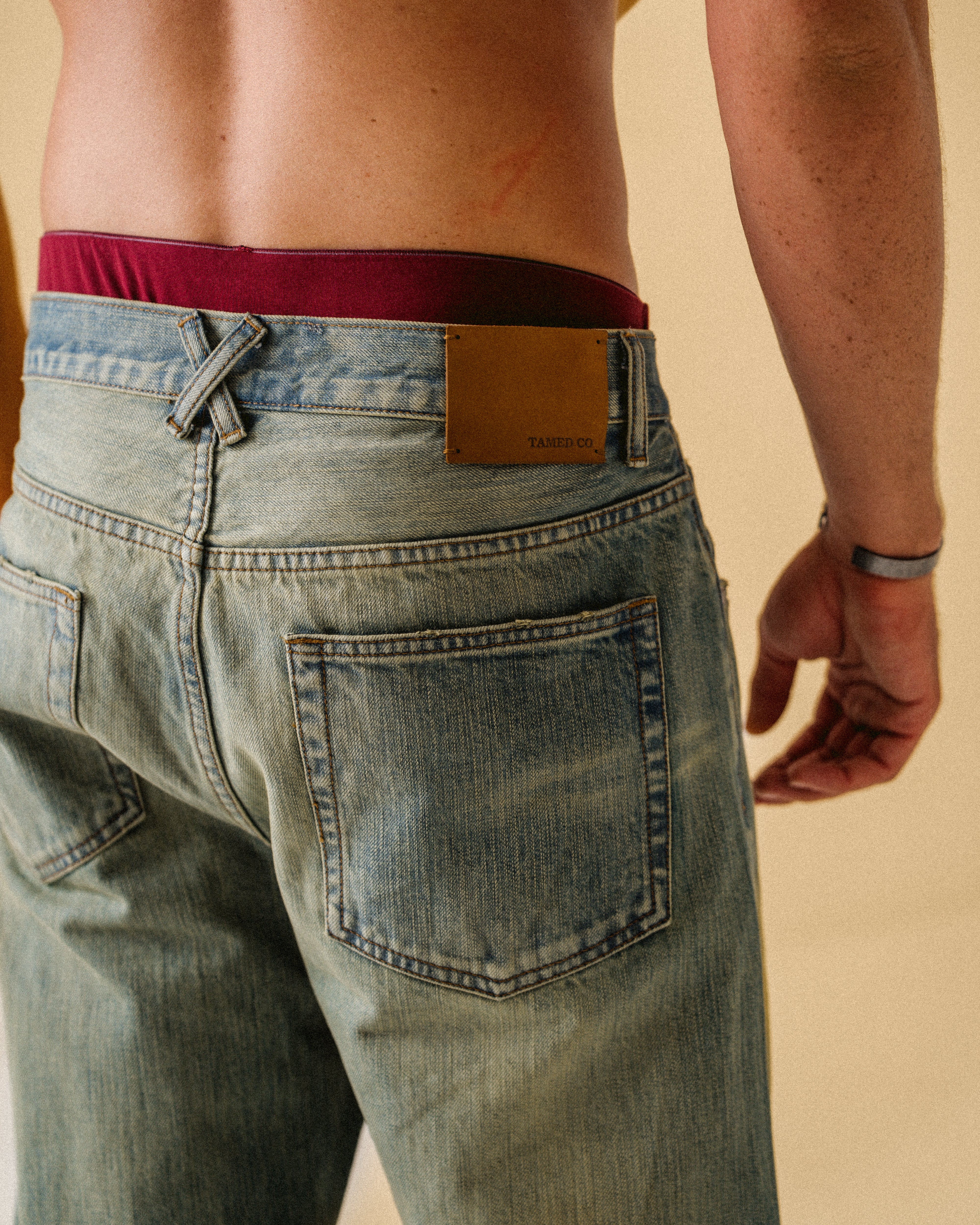 "Bruce Type" Straight-Leg Washed Denim