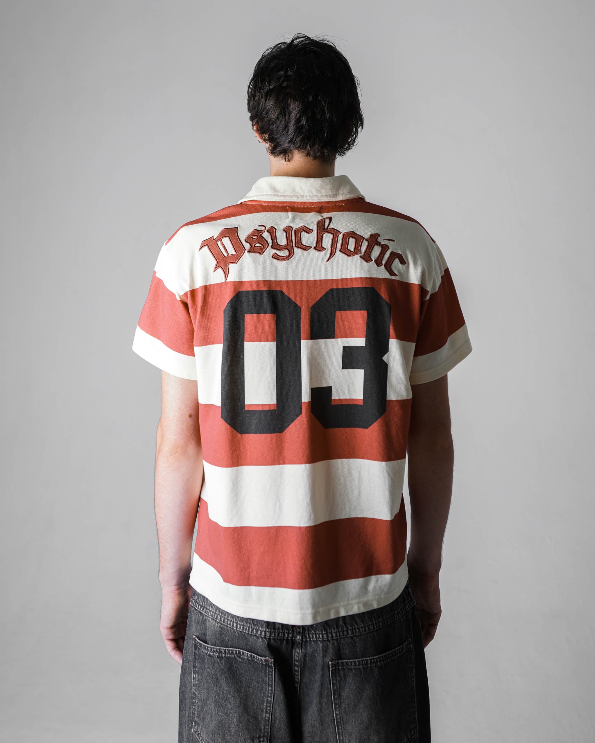 STRIPED JERSEY POLO (RED)