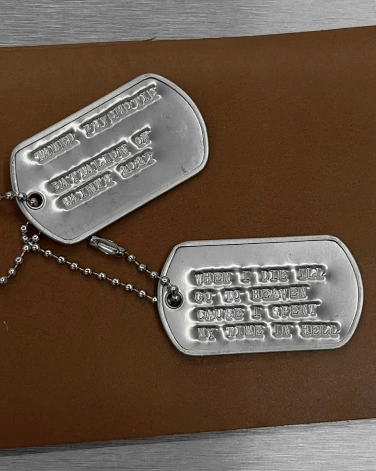 "STANDARD ISSUE" dog tags